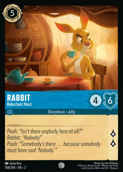 Disney Lorcana Trading Card Game Rise of the Floodborn RABBIT Reluctant Host