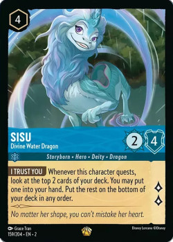 Disney Lorcana Trading Card Game Rise of the Floodborn SISU Divine Water Dragon