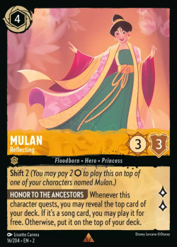 Disney Lorcana Trading Card Game Rise of the Floodborn MULAN Reflecting