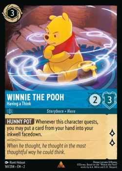 Disney Lorcana Trading Card Game Rise of the Floodborn WINNIE THE POOH Having A Think