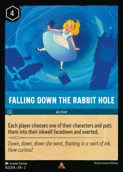 Disney Lorcana Trading Card Game Rise of the Floodborn FALLING DOWN THE RABBIT HOLE
