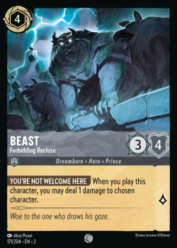 Disney Lorcana Trading Card Game Rise of the Floodborn BEAST Forbidding Recluse