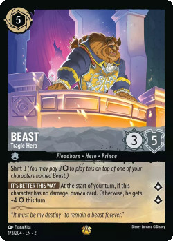 Disney Lorcana Trading Card Game Rise of the Floodborn BEAST Tragic Hero