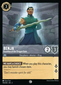 Disney Lorcana Trading Card Game Rise of the Floodborn BENJA Guardian of the Dragon Gem