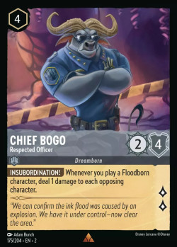 Disney Lorcana Trading Card Game Rise of the Floodborn CHIEF BOGO Respected Officer