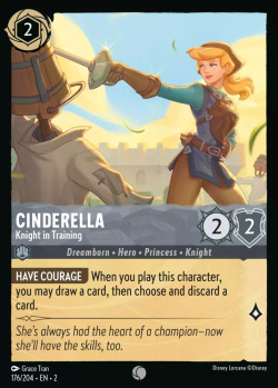 Disney Lorcana Trading Card Game Rise of the Floodborn CINDERELLA Knight In Training