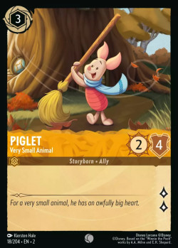 Disney Lorcana Trading Card Game Rise of the Floodborn PIGLET Very Small Animal