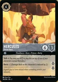Disney Lorcana Trading Card Game Rise of the Floodborn HERCULES Divine Hero