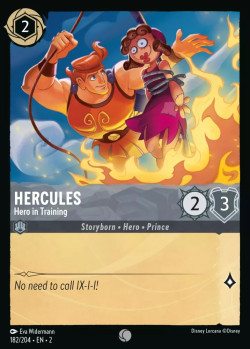 Disney Lorcana Trading Card Game Rise of the Floodborn HERCULES Hero In Training