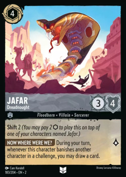 Disney Lorcana Trading Card Game Rise of the Floodborn JAFAR Dreadnought