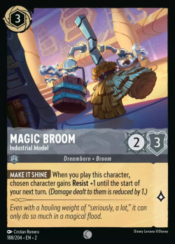 Disney Lorcana Trading Card Game Rise of the Floodborn MAGIC BROOM Industrial Model
