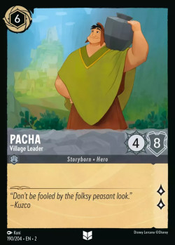 Disney Lorcana Trading Card Game Rise of the Floodborn PACHA Village Leader