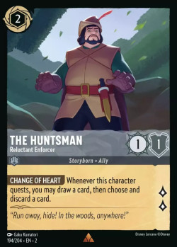 Disney Lorcana Trading Card Game Rise of the Floodborn THE HUNTSMAN Reluctant Enforcer
