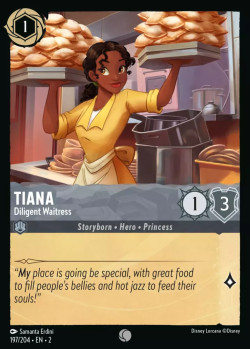 Disney Lorcana Trading Card Game Rise of the Floodborn TIANA Diligent Waitress