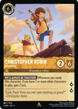 Disney Lorcana Trading Card Game Rise of the Floodborn CHRISTOPHER ROBIN Adventurer