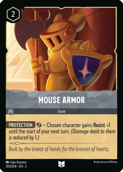 Disney Lorcana Trading Card Game Rise of the Floodborn MOUSE ARMOR