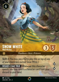 Disney Lorcana Trading Card Game Rise of the Floodborn SNOW WHITE Well Wisher