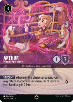 Disney Lorcana Trading Card Game Rise of the Floodborn ARTHUR Wizard's Apprentice