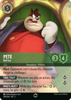 Disney Lorcana Trading Card Game Rise of the Floodborn PETE Bad Guy