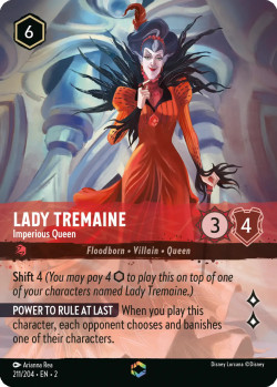 Disney Lorcana Trading Card Game Rise of the Floodborn LADY TREMAINE Imperious Queen