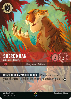 Disney Lorcana Trading Card Game Rise of the Floodborn SHERE KHAN Menacing Predator