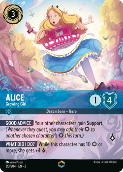 Disney Lorcana Trading Card Game Rise of the Floodborn ALICE Growing Girl