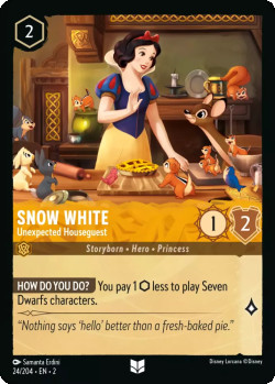 Disney Lorcana Trading Card Game Rise of the Floodborn SNOW WHITE Unexpected Houseguest