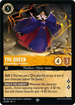 Disney Lorcana Trading Card Game Rise of the Floodborn THE QUEEN Commanding Presence