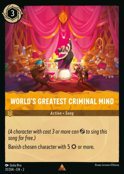 Disney Lorcana Trading Card Game Rise of the Floodborn WORLD'S GREATEST CRIMINAL MIND