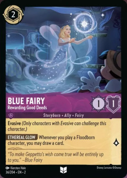 Disney Lorcana Trading Card Game Rise of the Floodborn BLUE FAIRY Rewarding Good Deeds