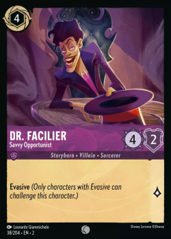 Disney Lorcana Trading Card Game Rise of the Floodborn DR. FACILIER Savvy Opportunist