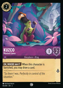 Disney Lorcana Trading Card Game Rise of the Floodborn KUZCO Wanted Llama