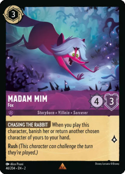 Disney Lorcana Trading Card Game Rise of the Floodborn MADAM MIM Fox