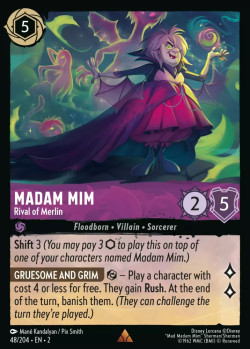 Disney Lorcana Trading Card Game Rise of the Floodborn MADAM MIM Rival of Merlin