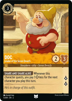 Disney Lorcana Trading Card Game Rise of the Floodborn DOC Leader of the Seven Dwarfs