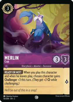 Disney Lorcana Trading Card Game Rise of the Floodborn MERLIN Crab