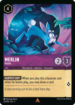 Disney Lorcana Trading Card Game Rise of the Floodborn MERLIN Rabbit
