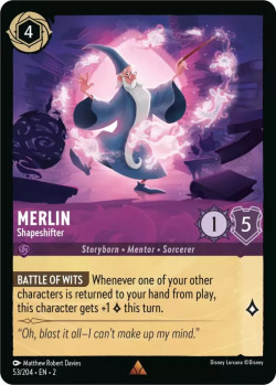 Disney Lorcana Trading Card Game Rise of the Floodborn MERLIN Shapeshifter