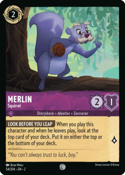 Disney Lorcana Trading Card Game Rise of the Floodborn MERLIN Squirrel