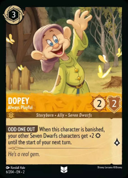 Disney Lorcana Trading Card Game Rise of the Floodborn DOPEY Always Playful