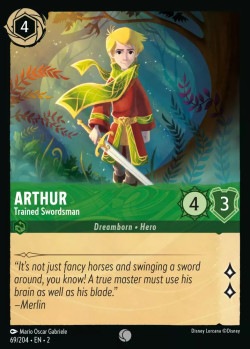 Disney Lorcana Trading Card Game Rise of the Floodborn ARTHUR Trained Swordsman