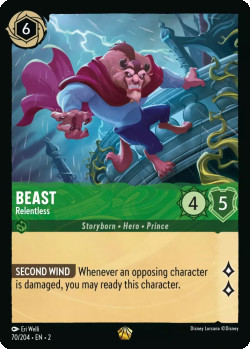 Disney Lorcana Trading Card Game Rise of the Floodborn BEAST Relentless