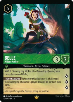 Disney Lorcana Trading Card Game Rise of the Floodborn BELLE Hidden Archer