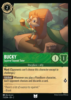 Disney Lorcana Trading Card Game Rise of the Floodborn BUCKY Squirrel Squeak Tutor
