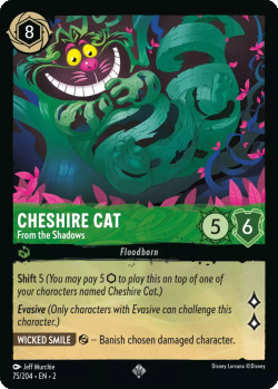 Disney Lorcana Trading Card Game Rise of the Floodborn CHESHIRE CAT From the Shadows
