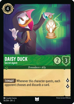 Disney Lorcana Trading Card Game Rise of the Floodborn DAISY DUCK Secret Agent