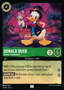 Disney Lorcana Trading Card Game Rise of the Floodborn DONALD DUCK Perfect Gentleman