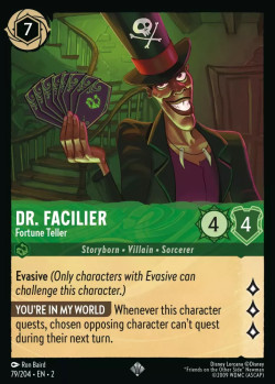 Disney Lorcana Trading Card Game Rise of the Floodborn DR. FACILIER Fortune Teller