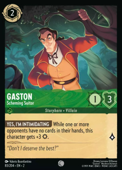 Disney Lorcana Trading Card Game Rise of the Floodborn GASTON Scheming Suitor