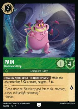 Disney Lorcana Trading Card Game Rise of the Floodborn PAIN Underworld Imp